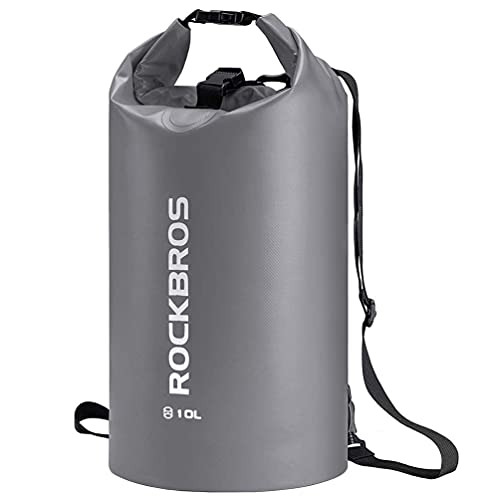 ROCKBROS Dry Bag Wasserdicht Packsack für Wassersport, Strand, Schwimmen Boot Kajak Rafting Segeln Outdoor, Grau, 5L von ROCKBROS