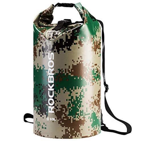 ROCKBROS Dry Bag Wasserdicht Packsack für Wassersport, Strand, Schwimmen Boot Kajak Rafting Segeln Outdoor, Schutzfärbung, 30L von ROCKBROS