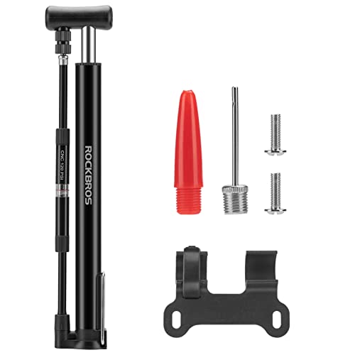 ROCKBROS Fahrrad Fußpumpe Fahrradpumpe 120 PSI mit Barometer Presta Schrader Ventile Aluminium Schwarz mit Halterung Standpumpe ROCKBROS Fahrrad Fußpumpe Fahrradpumpe 120 PSI mit Barometer Presta Schrader Ventile Aluminium Schwarz mit Halterung Standpumpe von ROCKBROS