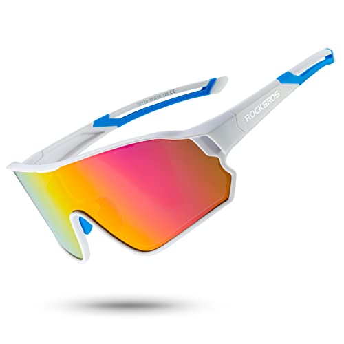 ROCKBROS Fahrradbrille Polarisierte Sonnenbrille Sportbrille Radbrille Herren Damen mit UV400-Schutz TR90-Rahmen für Outdoor-Sport Radfahren Laufen Weiß Blau ROCKBROS Fahrradbrille Polarisierte Sonnenbrille Sportbrille Radbrille Herren Damen mit UV400-Schutz TR90-Rahmen für Outdoor-Sport Radfahren Laufen Weiß Blau von ROCKBROS