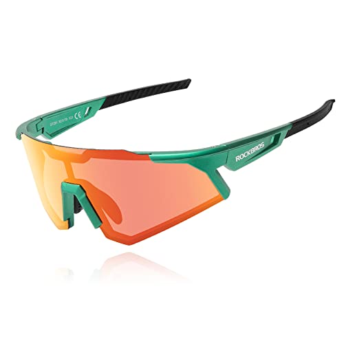 ROCKBROS Fahrradbrille Polarisierte Sportbrille Sonnenbrille Damen und Herren UV400 Schutz Winddicht für Outdoor-Sport Radfahren Angeln Laufen Golf Grüner Rahmen ROCKBROS Fahrradbrille Polarisierte Sportbrille Sonnenbrille Damen und Herren UV400 Schutz Winddicht für Outdoor-Sport Radfahren Angeln Laufen Golf Grüner Rahmen von ROCKBROS
