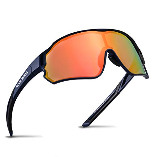 ROCKBROS Fahrradbrille Polarisierte Sportsbrille HD Bunte Sonnenbrille mit UV-Schutz Winddicht Radsportbrille für Radfahren Laufen Angeln Golf Wandern Herren Damen Dunkelblau ROCKBROS Fahrradbrille Polarisierte Sportsbrille HD Bunte Sonnenbrille mit UV-Schutz Winddicht Radsportbrille für Radfahren Laufen Angeln Golf Wandern Herren Damen Dunkelblau von ROCKBROS