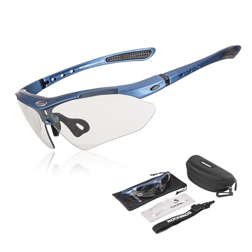 ROCKBROS Fahrradbrille Selbsttönend Brille Sonnenbrille Herren/Damen UV 400 mit Kopfband für Brillenträger Outdoorsport Laufen MTB Blau ROCKBROS Fahrradbrille Selbsttönend Brille Sonnenbrille Herren/Damen UV 400 mit Kopfband für Brillenträger Outdoorsport Laufen MTB Blau von ROCKBROS