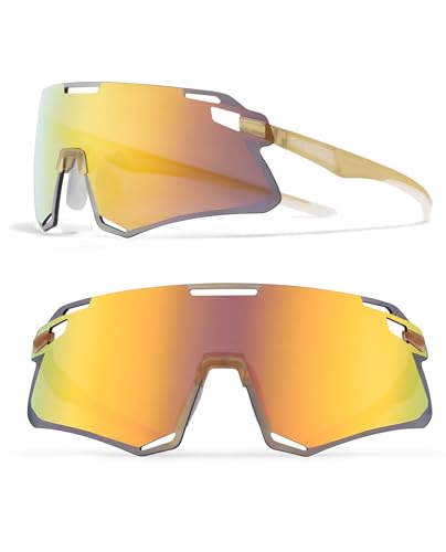 ROCKBROS Fahrradbrille TR90 Rahmen Sportsonnenbrille für Outdoor-Sportarten Fahrrad MTB Angeln Laufen Winddichte Sport-Sonnenbrille Unisex von ROCKBROS