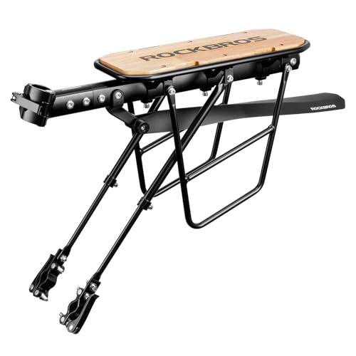 ROCKBROS Fahrradgepäckträger aus Alu, Verstellbar Schnellspanner mit Schutzblech, Robust Stabil Fahrrad Gepäckträger für 26-29 Zoll Mountainbike Rennrad Holz ROCKBROS Fahrradgepäckträger aus Alu, Verstellbar Schnellspanner mit Schutzblech, Robust Stabil Fahrrad Gepäckträger für 26-29 Zoll Mountainbike Rennrad Holz von ROCKBROS