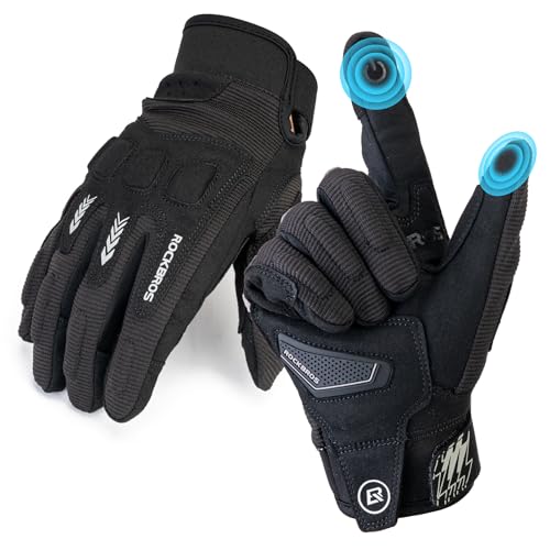 ROCKBROS Fahrradhandschuhe Herren Touchscreen Vollfinger Handschuhe Laufhandschuhe MTB Stoßdämpfend rutschfest Winter Herbst Outdoor Radfahren von ROCKBROS