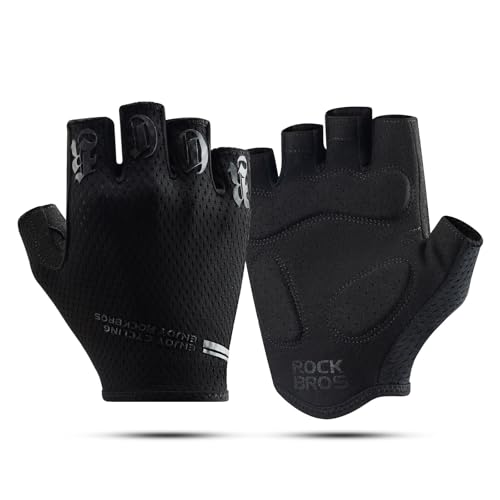 ROCKBROS Fahrradhandschuhe Radhandschuhe Herren Damen Halbfinger rutschfeste Stoßdämpfende Handschuhe Sommer für Mountainbike Rennrad Schwarz M ROCKBROS Fahrradhandschuhe Radhandschuhe Herren Damen Halbfinger rutschfeste Stoßdämpfende Handschuhe Sommer für Mountainbike Rennrad Schwarz M von ROCKBROS