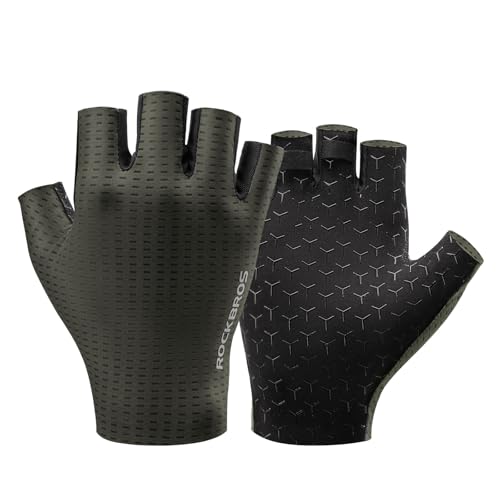 ROCKBROS Fahrradhandschuhe Sommer, Fahrrad Handschuhe Fingerlos Herren und Damen, MTB Handschuhe rutschfest und Atmungsaktiv, Sporthandschuhe für Rennrad, Gym, Fitness, Joggen von ROCKBROS