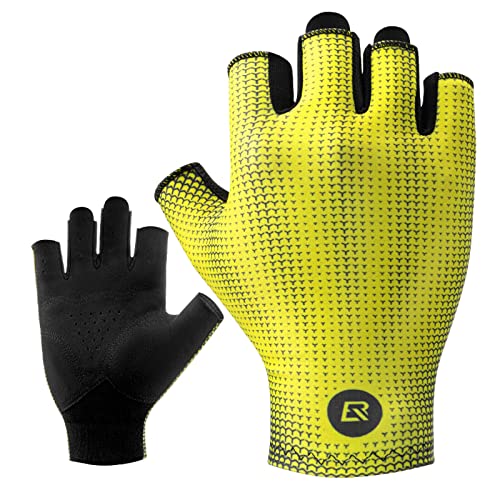 ROCKBROS Fahrradhandschuhe elastische Halbfinger Handschuhe rutschfest Atmungsaktiv für Herren und Damen MTB Rennrad Gelb M-XXL ROCKBROS Fahrradhandschuhe elastische Halbfinger Handschuhe rutschfest Atmungsaktiv für Herren und Damen MTB Rennrad Gelb M-XXL von ROCKBROS