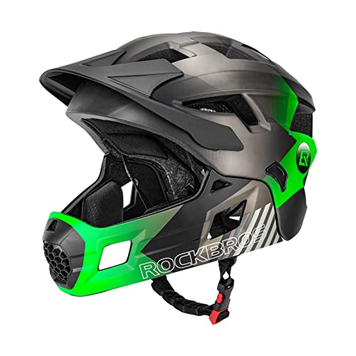 ROCKBROS Kinderhelm Integriert Fahrradhelm Kinder Jugend Fullface Helm mit Abnehmbarem Kinnschutz BMX MTB Downhill Helm S 48-54cm M 54-58cm ROCKBROS Kinderhelm Integriert Fahrradhelm Kinder Jugend Fullface Helm mit Abnehmbarem Kinnschutz BMX MTB Downhill Helm S 48-54cm M 54-58cm von ROCKBROS