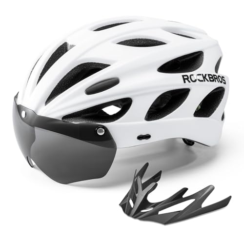 ROCKBROS Fahrradhelm Rennrad Helm Radhelm mit Abnehmbaren Visier Cityhelm Leichter Stadthelm für Damen und Herren MTB 57-62CM/58-65CM Weiß ROCKBROS Fahrradhelm Rennrad Helm Radhelm mit Abnehmbaren Visier Cityhelm Leichter Stadthelm für Damen und Herren MTB 57-62CM/58-65CM Weiß von ROCKBROS