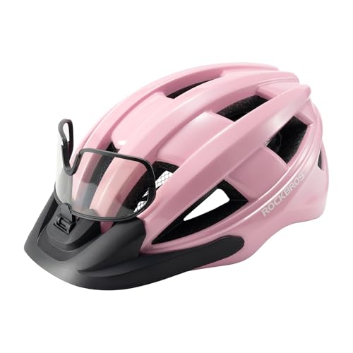 ROCKBROS Fahrradhelm mit Visier Integrierter Radhelm für Straßen- und Mountainbikes Sicherheitshelm für Männer und Frauen 55-61cm von ROCKBROS