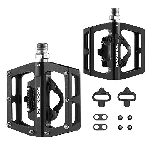 ROCKBROS Fahrradpedale Aluminium rutschfest 2 in 1 SPD Pedale/Plattform Pedale für MTB Rennrad Stadtrad Schwarz ROCKBROS Fahrradpedale Aluminium rutschfest 2 in 1 SPD Pedale/Plattform Pedale für MTB Rennrad Stadtrad Schwarz von ROCKBROS