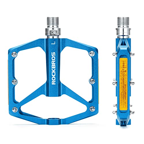 ROCKBROS Fahrradpedale mit Reflektoren Platform Pedale aus Aluminiumlegierung Antirutsch Ultraleicht 9/16 Zoll Fahrrad Pedale für MTB, Rennrad, BMX, E-Bike Blau ROCKBROS Fahrradpedale mit Reflektoren Platform Pedale aus Aluminiumlegierung Antirutsch Ultraleicht 9/16 Zoll Fahrrad Pedale für MTB, Rennrad, BMX, E-Bike Blau von ROCKBROS