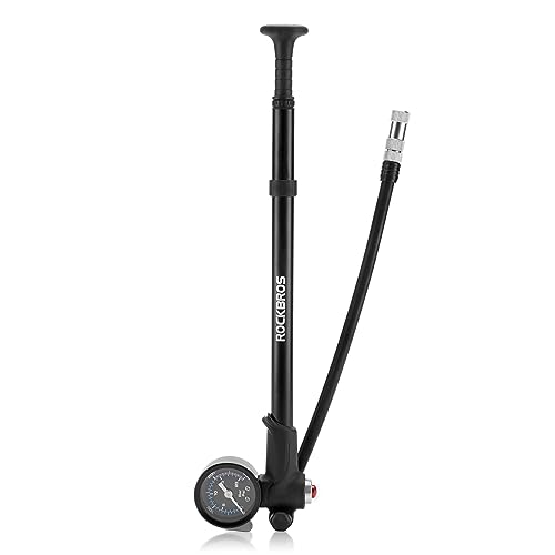 ROCKBROS Fahrradpumpe für Gabel, Reifen und Dämpfer, Hochdruck 300 PSI Luftpumpe mit Manometer Dämpferpumpe Schrader- und Presta-Ventil für Mountainbikes Rennräder ROCKBROS Fahrradpumpe für Gabel, Reifen und Dämpfer, Hochdruck 300 PSI Luftpumpe mit Manometer Dämpferpumpe Schrader- und Presta-Ventil für Mountainbikes Rennräder von ROCKBROS