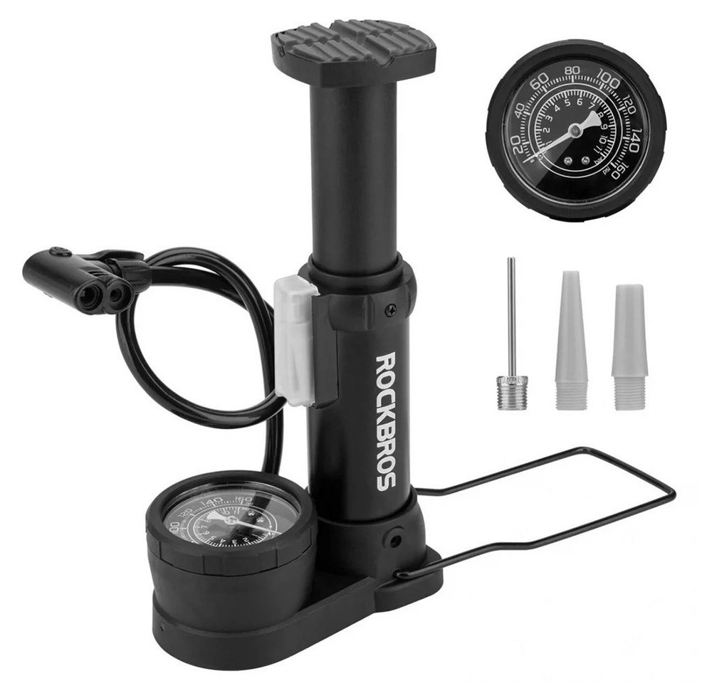 ROCKBROS Fahrradpumpe mit Manometer - Pumpe mit 3 Aufsätzen - 100 psi / 7 bar ROCKBROS Fahrradpumpe mit Manometer - Pumpe mit 3 Aufsätzen - 100 psi / 7 bar von ROCKBROS