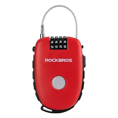 ROCKBROS Fahrradschloss Einziehbares Kabelschloss Zahlenschloss mit 4-stelligem Zahlencode 94cm Flexibel Tragbar Mini Helmschloss für Fahrräder Motorräder Pakete Helme E-Scooters ROCKBROS Fahrradschloss Einziehbares Kabelschloss Zahlenschloss mit 4-stelligem Zahlencode 94cm Flexibel Tragbar Mini Helmschloss für Fahrräder Motorräder Pakete Helme E-Scooters von ROCKBROS