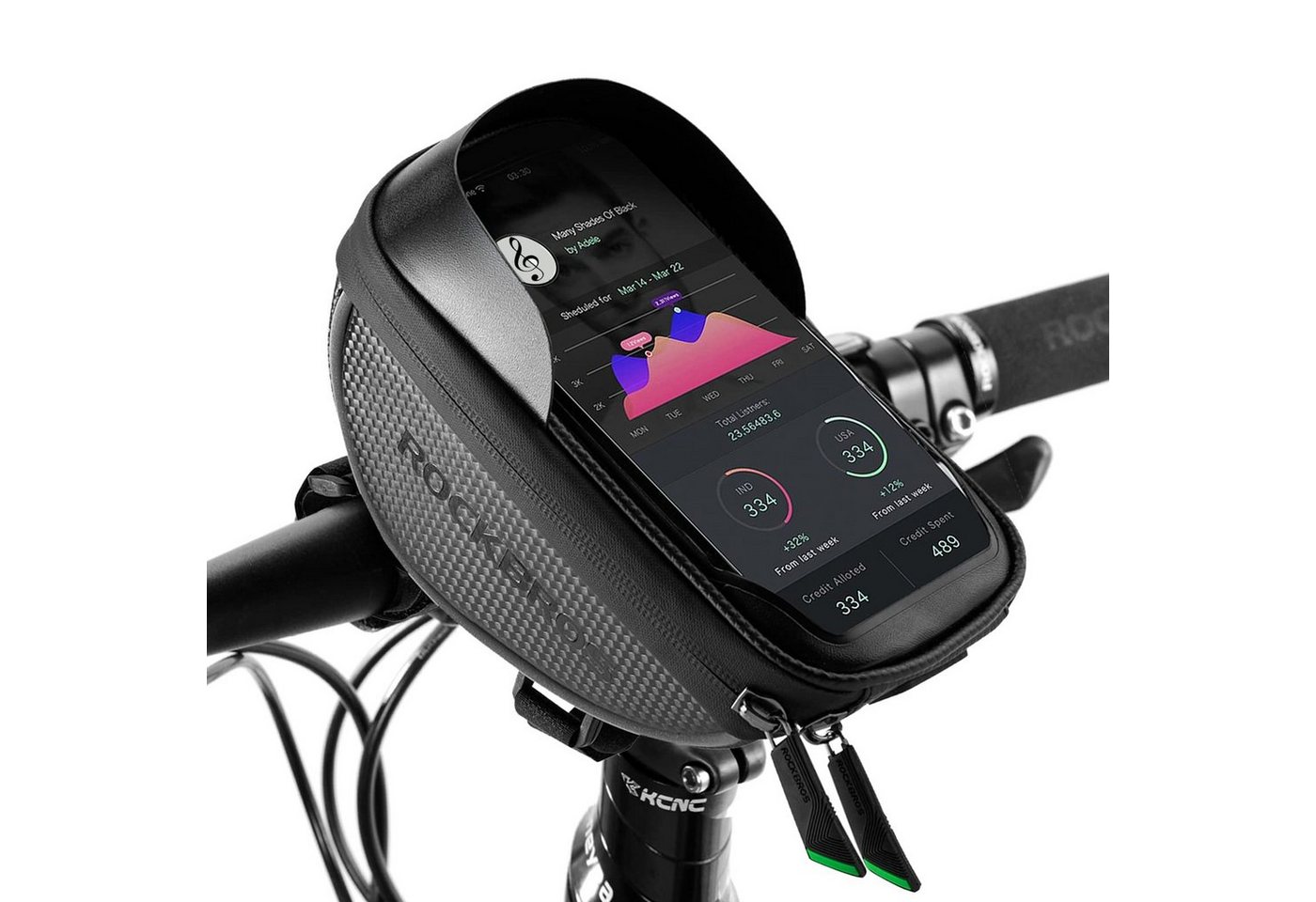 ROCKBROS Fahrradtasche Fahrrad Lenkertasche Lenker wasserdichte Handyhalterung, für Smartphone bis zu 6.5 Zoll Empfindlicher Touchscreen von ROCKBROS