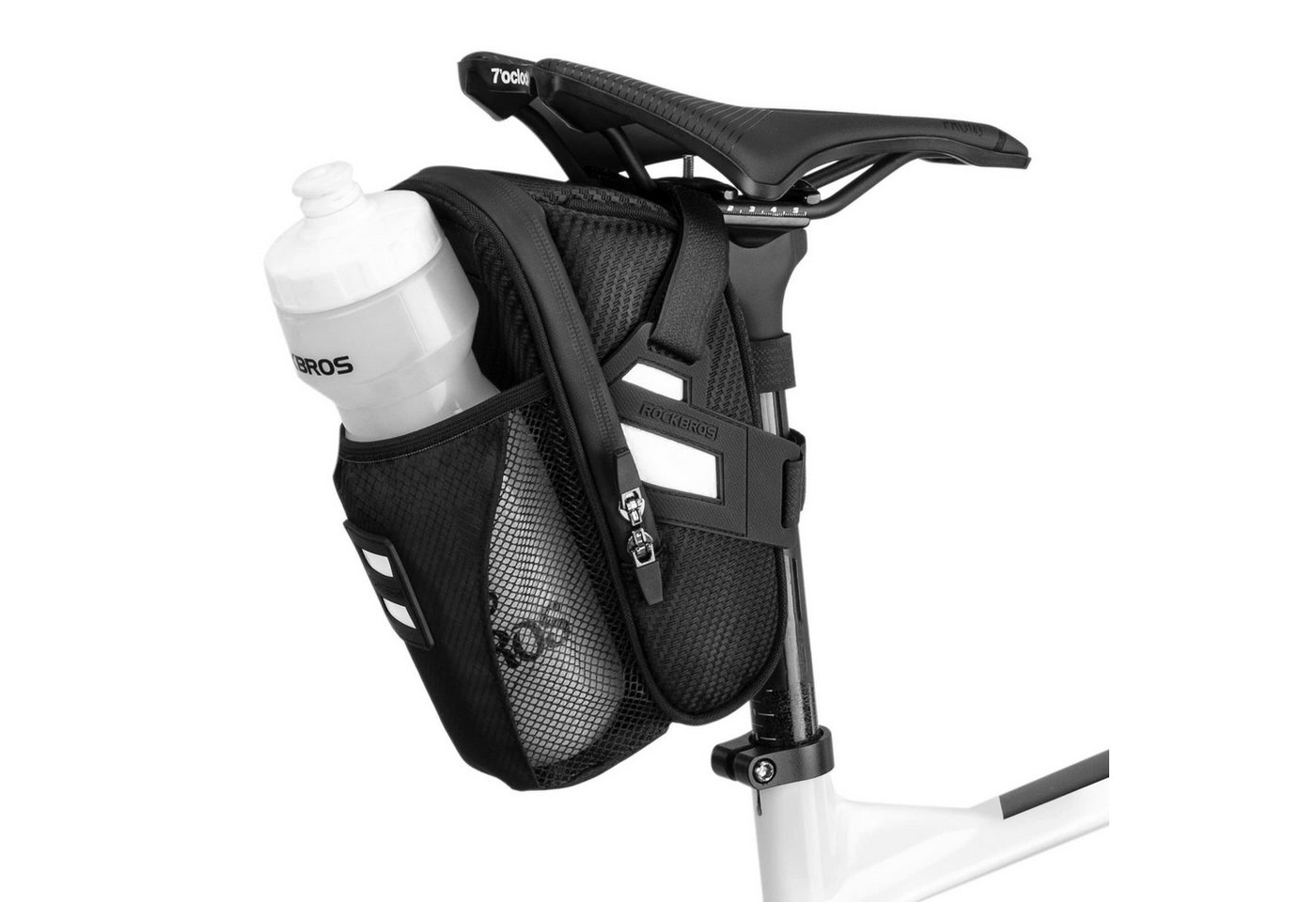 ROCKBROS Fahrradtasche Fahrrad Satteltasche, Wasserdicht Kratzfest, für MTB Rennrad, Reflektierend mit/ohne Wasserflasche von ROCKBROS