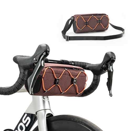 ROCKBROS Fahrradtasche Lenker, Fahrradtasche für Vorne Lenker, Fahrradzubehör für Mountainbike und Rennrad, Umhängetasche mit Schultergurt Braun ROCKBROS Fahrradtasche Lenker, Fahrradtasche für Vorne Lenker, Fahrradzubehör für Mountainbike und Rennrad, Umhängetasche mit Schultergurt Braun von ROCKBROS