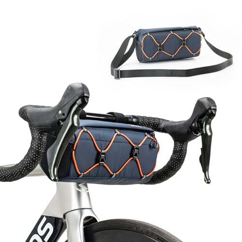 ROCKBROS Fahrradtasche Lenker, Fahrradtasche für Vorne Lenker, Fahrradzubehör für Mountainbike und Rennrad, Umhängetasche mit Schultergurt Dunkelblau ROCKBROS Fahrradtasche Lenker, Fahrradtasche für Vorne Lenker, Fahrradzubehör für Mountainbike und Rennrad, Umhängetasche mit Schultergurt Dunkelblau von ROCKBROS