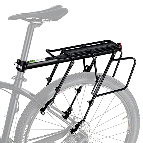 ROCKBROS Fahrradträger hinten, Schnellentriegelung, 25 kg Tragkraft, Fahrrad-Heckträger, verstellbarer Fahrradträger aus Aluminiumlegierung für 66-73,7 cm MTB, Rennrad, E-Bike von ROCKBROS
