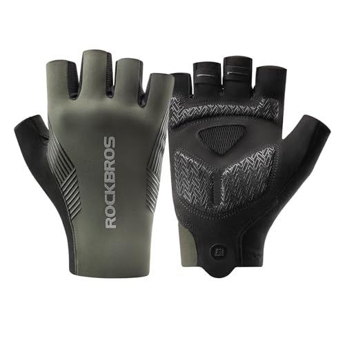 ROCKBROS Handschuhe Fahrrad Sommer, Fahrradhandschuhe Herren Damen, Handschuhe Fingerlos Sport Atmungsaktiv und Stoßdämpfung für Laufen, Fahrrad, MTB e Fitness von ROCKBROS