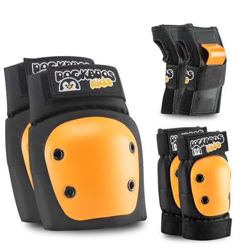 ROCKBROS Knieschoner Kinder 6 in 1 Set, Skate Protektoren Schoner Inliner Knieschützer, Handgelenkschoner und Ellenbogenschützer Fahrrad Skateboard Sport für Mädchen und Jungen ROCKBROS Knieschoner Kinder 6 in 1 Set, Skate Protektoren Schoner Inliner Knieschützer, Handgelenkschoner und Ellenbogenschützer Fahrrad Skateboard Sport für Mädchen und Jungen von ROCKBROS