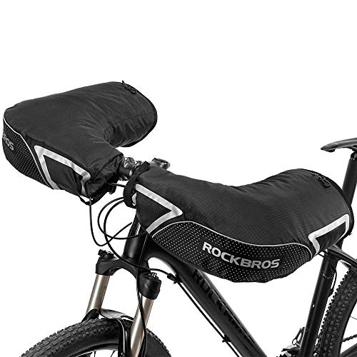 ROCKBROS Lenkerstulpen Lenker Handschuhe für Fahrrad Motorrad Roller Scooter Gefüttert Winddicht Wasserabweisend Reflektierend von ROCKBROS