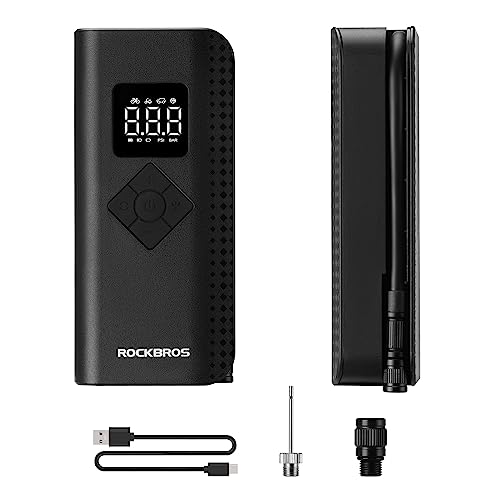 ROCKBROS Luftpumpe Elektrische Fahrradpumpe Mini Kompressor 7-150PSI 2000mAh 5 Modi Tragbare Kompatible Reifenpumpe mit Digitalanzeige LED Licht Presta&Schrader für Autos, Motoräder, Rennräder, MTBs ROCKBROS Luftpumpe Elektrische Fahrradpumpe Mini Kompressor 7-150PSI 2000mAh 5 Modi Tragbare Kompatible Reifenpumpe mit Digitalanzeige LED Licht Presta&Schrader für Autos, Motoräder, Rennräder, MTBs von ROCKBROS