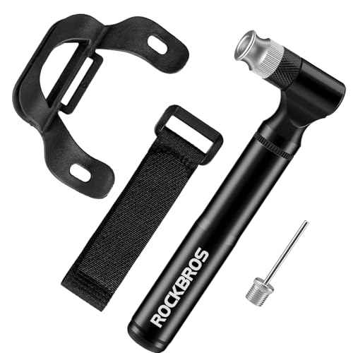 ROCKBROS Mini Fahrradpumpe Classic 130PSI, Tragbare Klein Presta Schrader Ventile Pumpe für Rennrad Mountainbike BMX, Alu Ballpumpe mit Halterung ROCKBROS Mini Fahrradpumpe Classic 130PSI, Tragbare Klein Presta Schrader Ventile Pumpe für Rennrad Mountainbike BMX, Alu Ballpumpe mit Halterung von ROCKBROS