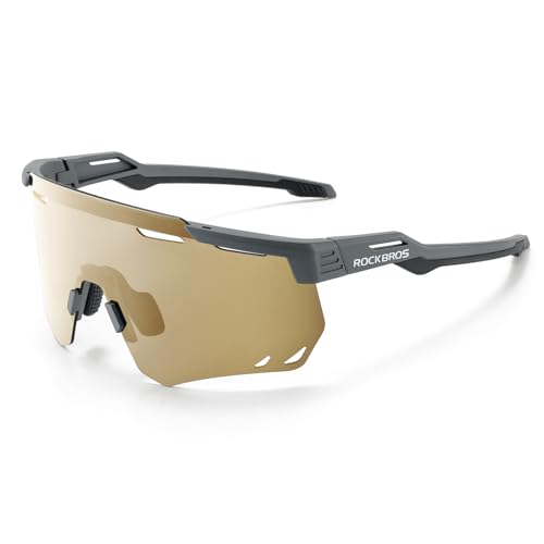 ROCKBROS Polarisierte Sonnenbrille Fahrradbrillen Damen Herren TR90-Rahmen für Radfahren Laufen Angeln Radbrille Grau ROCKBROS Polarisierte Sonnenbrille Fahrradbrillen Damen Herren TR90-Rahmen für Radfahren Laufen Angeln Radbrille Grau von ROCKBROS