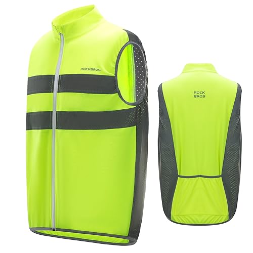 ROCKBROS Reflektierende Fahrradweste Damen Herren Radweste Laufweste für Joggen, Radfahren, Winddicht, Atmungsaktiv XL ROCKBROS Reflektierende Fahrradweste Damen Herren Radweste Laufweste für Joggen, Radfahren, Winddicht, Atmungsaktiv XL von ROCKBROS