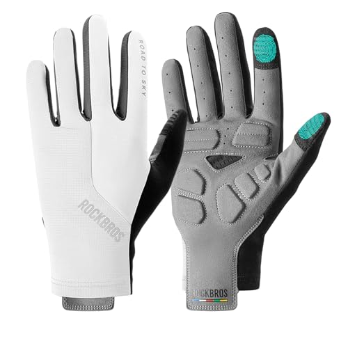 ROCKBROS Road-to-Sky Fahrrad Handschuhe Touchscreen Vollfinger Fahrradhandschuhe Atmungsaktiv Herren Damen MTB Rennrad Bicycle Cycling Weiß L ROCKBROS Road-to-Sky Fahrrad Handschuhe Touchscreen Vollfinger Fahrradhandschuhe Atmungsaktiv Herren Damen MTB Rennrad Bicycle Cycling Weiß L von ROCKBROS