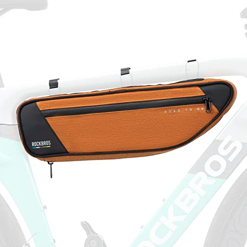 ROCKBROS Road-to-Sky Fahrrad Rahmentasche Reflektierende Wasserabweisende Fahrradtasche für Rahmen 2L Dreieckstasche für MTB/Rennrad/Gravelbike Orange ROCKBROS Road-to-Sky Fahrrad Rahmentasche Reflektierende Wasserabweisende Fahrradtasche für Rahmen 2L Dreieckstasche für MTB/Rennrad/Gravelbike Orange von ROCKBROS