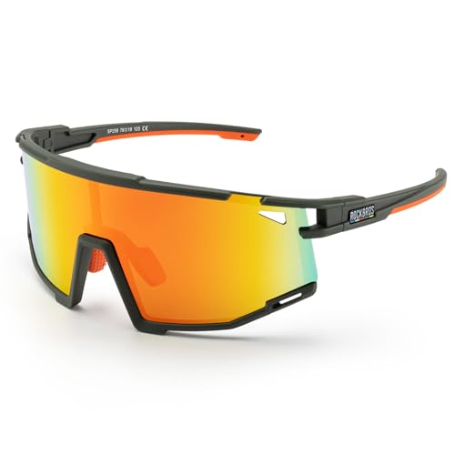 ROCKBROS Road-to-Sky Fahrradbrille Sonnenbrille Polarisierte Sportbrille UV400 - Schutz TR90 Rahmen mit Myopie Radbrille Damen & Herren für Outdoor-Sports Radfahren Laufen Baseball Angeln Dunkelgrün von ROCKBROS