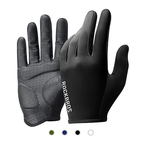 ROCKBROS Road-to-Sky Handschuhe Fahrrad Fahrradhandschuhe Touchscreen Vollfinger Atmungsaktive rutschfeste Handschuhe Frühling Sommer für Radfahren Laufen Fitness Damen Herren Schwarz XL von ROCKBROS