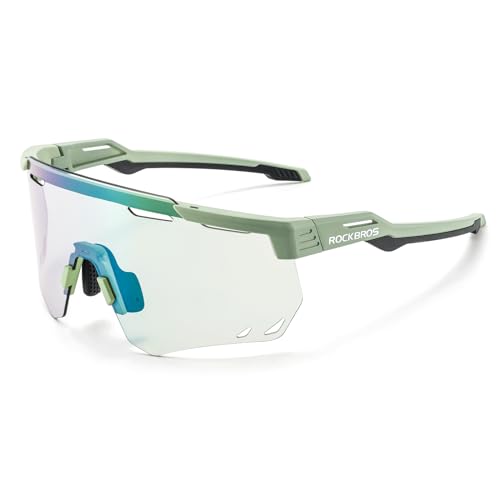 ROCKBROS Selbsttönend Sonnenbrille Fahrradbrillen Photochromatische Sportbrille für Damen und Herren UV400 Schutz TR90 Rahmen Radsport Grün ROCKBROS Selbsttönend Sonnenbrille Fahrradbrillen Photochromatische Sportbrille für Damen und Herren UV400 Schutz TR90 Rahmen Radsport Grün von ROCKBROS