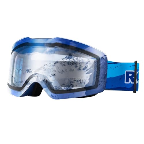 ROCKBROS Skibrille, Snowboard Brille für Herren Damen Schneebrille Anti-Fog UV-Schutz Helmkompatible Polarisierte Sportbrille Skifahren Blau ROCKBROS Skibrille, Snowboard Brille für Herren Damen Schneebrille Anti-Fog UV-Schutz Helmkompatible Polarisierte Sportbrille Skifahren Blau von ROCKBROS