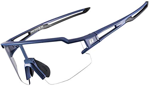 ROCKBROS Sport Sonnenbrille für Männer und Frauen, Photochromatische Fahrradbrille Sportbrille UV-Schutz Radfahren Brille Blau ROCKBROS Sport Sonnenbrille für Männer und Frauen, Photochromatische Fahrradbrille Sportbrille UV-Schutz Radfahren Brille Blau von ROCKBROS