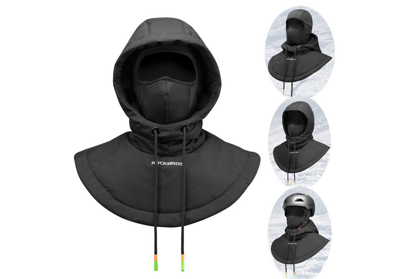 ROCKBROS Sturmhaube Gesichtshaube Sport Wintermütze Warm Winddicht (Balaclava von ROCKBROS