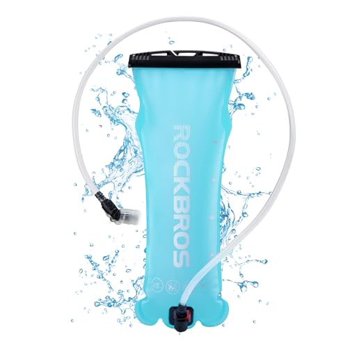 ROCKBROS Trinkblase 2L mit Trinkschlauch Leichte TPU Wasserblase für Sport und Outdoor Trinkbeutel BPA frei zum Wandern Laufen Radsport von ROCKBROS