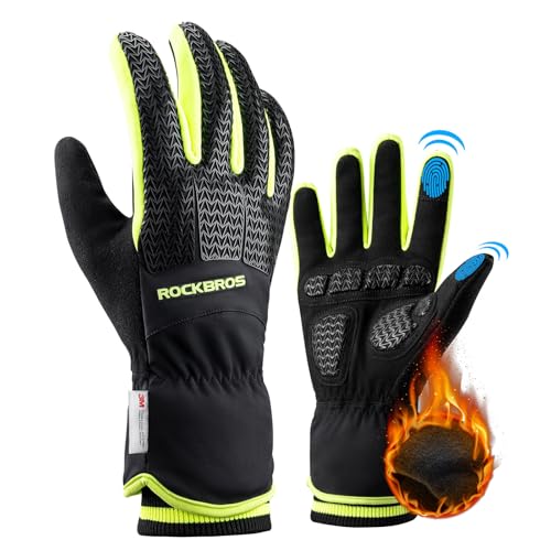 ROCKBROS Warme Winterhandschuhe Thinsulate Fahrradhandschuhe für Herren und Damen Touchscreen Ski Handschuhe für Laufen Skifahren Wandern Radfahren XL von ROCKBROS