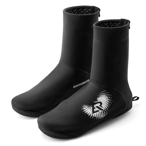 ROCKBROS Winter Warm Fahrradüberschuhe Thermo Schuhüberzieher Wasserabweisend Fahrrad Überschuhe geeignet für -5 bis 10 Grad Rennrad MTB von ROCKBROS