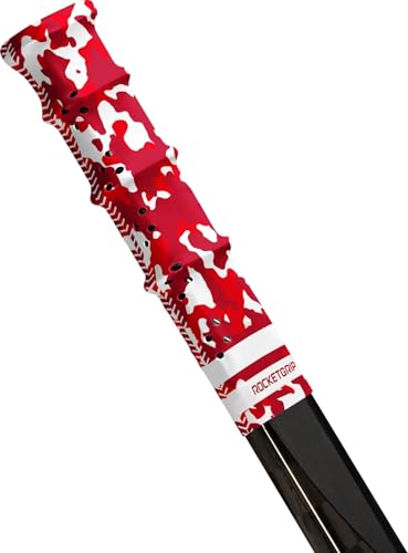 ROCKETGRIP – Sportgriff für Eishockeyschläger – Lochgriffe – Eishockeyzubehör, Einheitsgröße (Camo - Red) von ROCKETGRIP