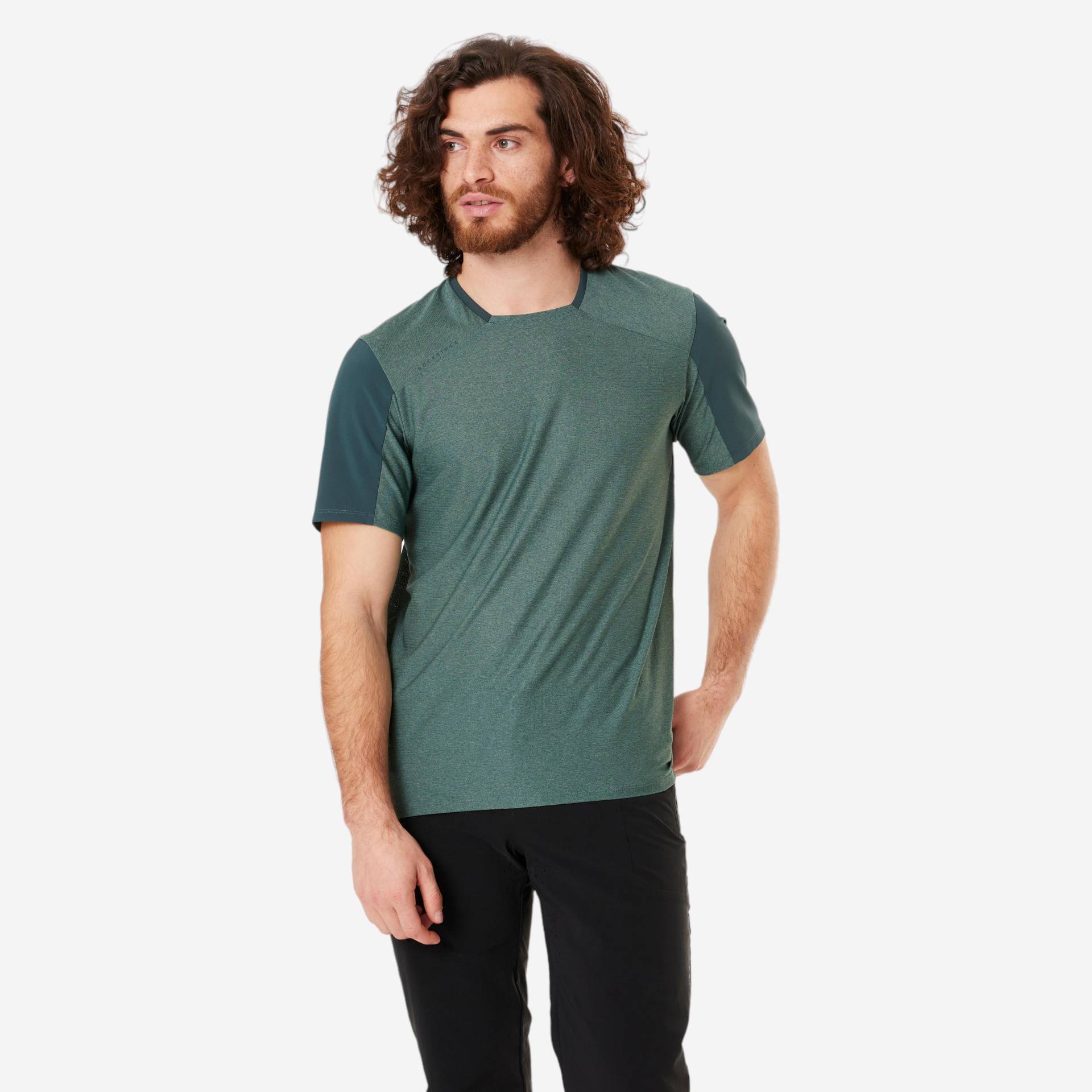 Radtrikot MTB kurzarm atmungsaktiv Herren grün Radtrikot MTB kurzarm atmungsaktiv Herren grün von ROCKRIDER