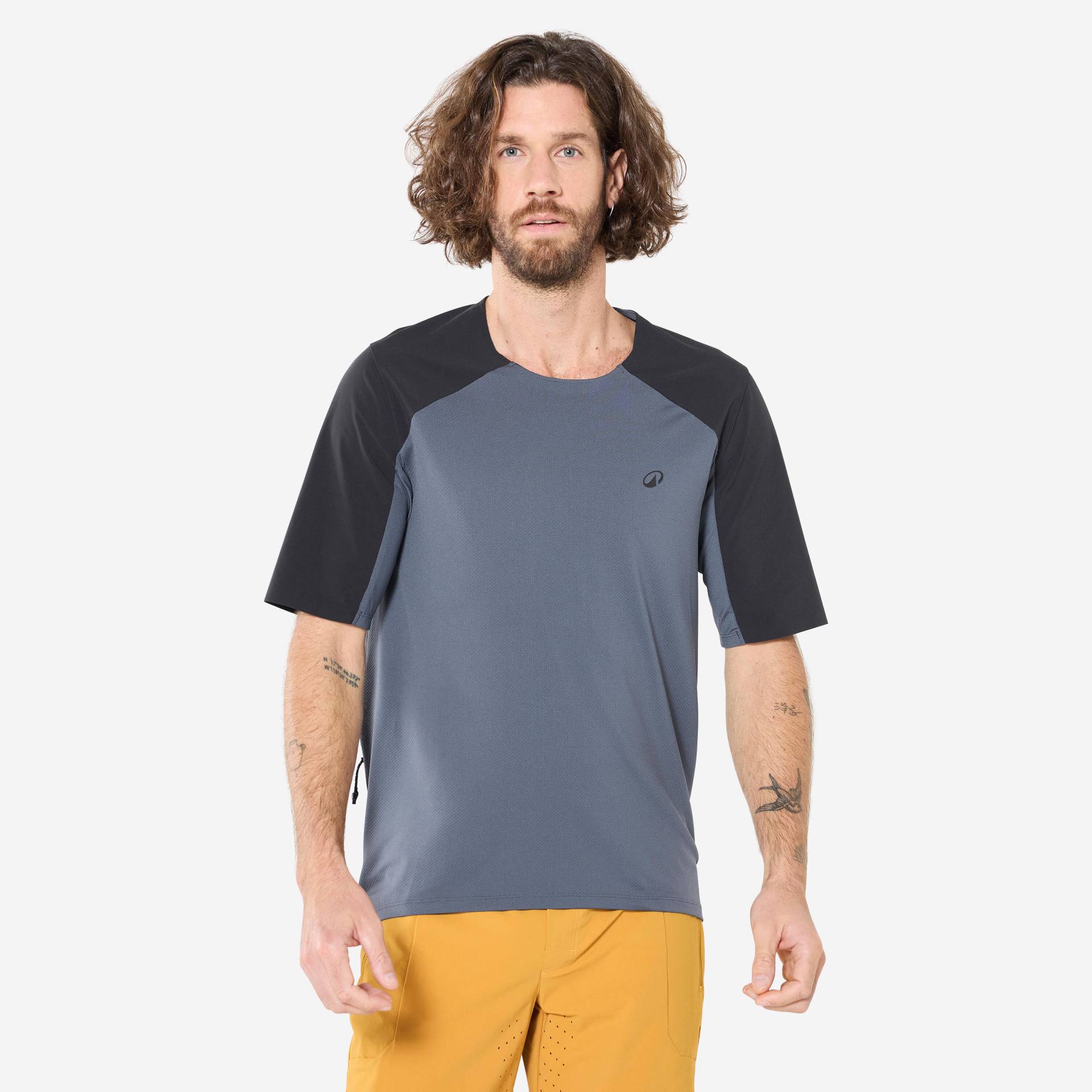 Radtrikot MTB kurzarm Cargo Herren grau/schwarz Radtrikot MTB kurzarm Cargo Herren grau/schwarz von ROCKRIDER