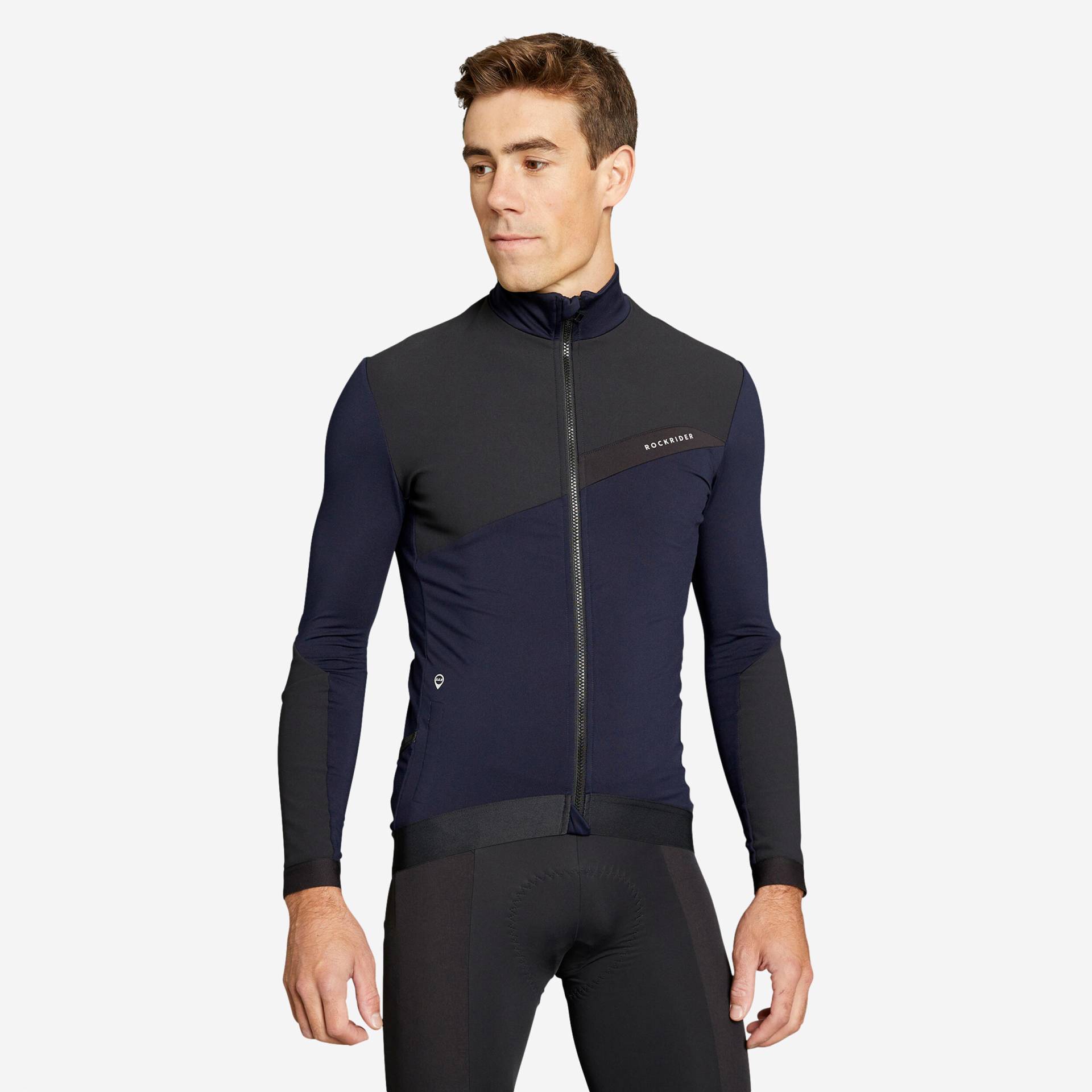 Radtrikot MTB langarm Zwischensaison XC Herren blau Radtrikot MTB langarm Zwischensaison XC Herren blau von ROCKRIDER