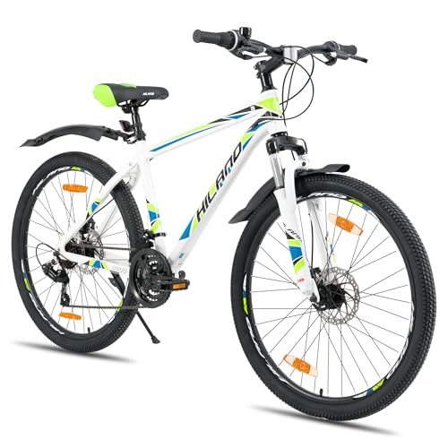 Hiland 27,5 Zoll Mountainbike 21-Gang MTB Aluminiumrahmen Scheibenbremse Speichenräder Jugendliche Fahrad Herr Damen Einteiliges Fahrradrad weiß Hiland 27,5 Zoll Mountainbike 21-Gang MTB Aluminiumrahmen Scheibenbremse Speichenräder Jugendliche Fahrad Herr Damen Einteiliges Fahrradrad weiß von ROCKSHARK