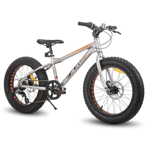 Hiland Kinder Fettrad Kinderfahrrad 7-Gang, Doppelscheibenbremse, 20 Zoll, Kinder Mountainbike für Jungen Mädchen Silber Hiland Kinder Fettrad Kinderfahrrad 7-Gang, Doppelscheibenbremse, 20 Zoll, Kinder Mountainbike für Jungen Mädchen Silber von ROCKSHARK